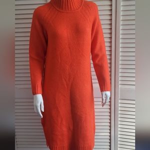 Roolee Womans Sz. S Orange Sweater Dress Wool Blend Gorgeous Midi Very Soft